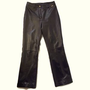 Women's St. John Sport Vintage Dark Brown Genuine Leather Pants Size 8